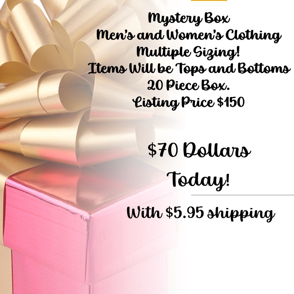 MYSTERY BOX OF 20 PIECES OF MEN'S AND WOMENS CLOTHING